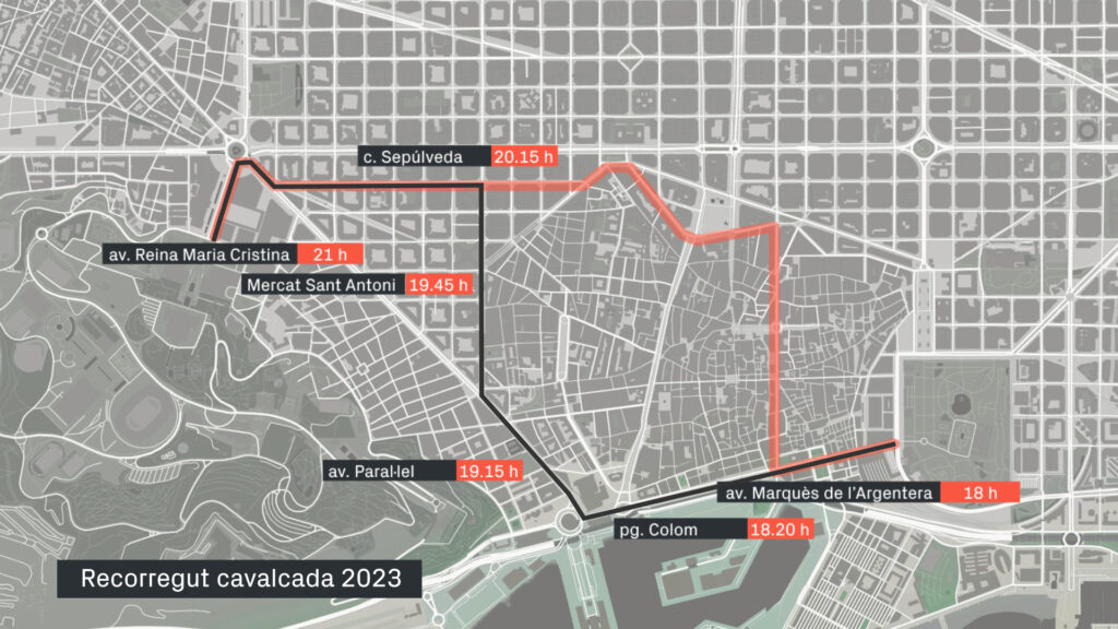 recorregut cavalcada reis 2023 barcelona